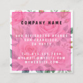 Carte De Visite Carré Popular Luxury Pink Roses Beautiful Collection (Dos)
