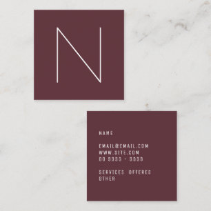 Carte De Visite Carré Port fauve simple minimal élégant