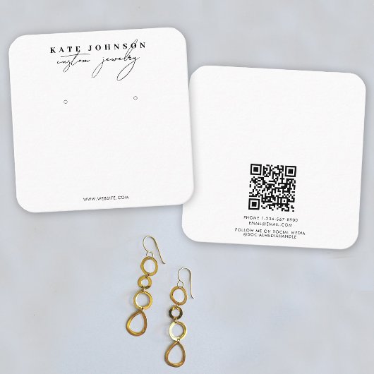 Carte De Visite Carré Porte-bijoux noir blanc Écran d'affichage