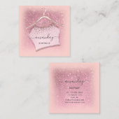 Carte De Visite Carré Porte-linges rose Boutique Mode (Devant / Derrière)