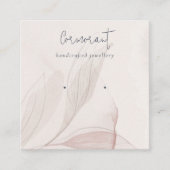 Carte De Visite Carré Porte-oreille Abstrait de feuillage d'aquarelle (Devant)