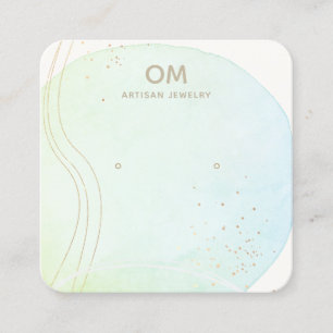 Carte De Visite Carré Porte-oreille bleu Ombre Aquarelle