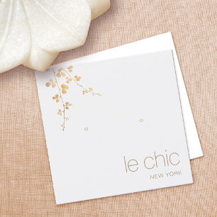 Carte De Visite Carré Porte-oreille Carré artisanal Gold Branch