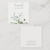 Carte De Visite Carré Porte-oreille en feuillage Eucalyptus Botanique (Devant / Derrière)