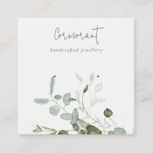 Carte De Visite Carré Porte-oreille en feuillage Eucalyptus Botanique (Devant)