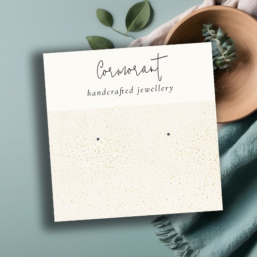 Carte De Visite Carré Porte-oreille en or blanc tacheté chic