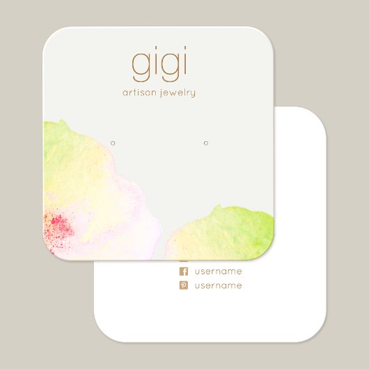 Carte De Visite Carré Porte-oreille étoffée florale