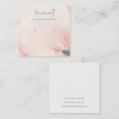 Carte De Visite Carré Porte-oreille Rose Blush Cherry Blossom (Devant / Derrière)
