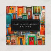 Carte De Visite Carré Portes classiques modernes professionnelles (Devant)