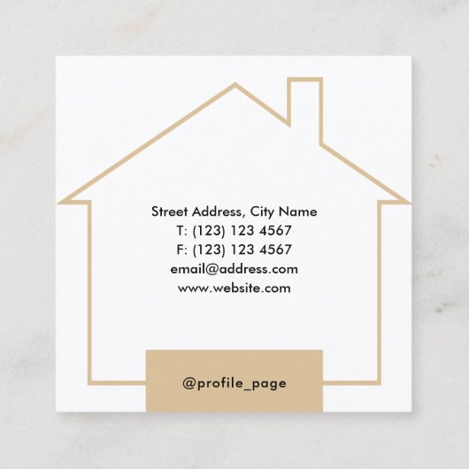 Carte De Visite Carré Portrait image maison structure (Dos)