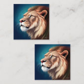 Carte De Visite Carré Portrait Posé Côté Lion-56557 (Devant / Derrière)