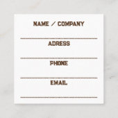 Carte De Visite Carré Portrait puissant en chef amérindien (Dos)