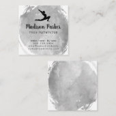 Carte De Visite Carré Pose de yoga | Aquarelle broyée (Devant / Derrière)
