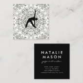 Carte De Visite Carré Pose de yoga | Instructeur de yoga (Devant / Derrière)