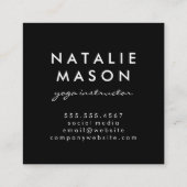 Carte De Visite Carré Pose de yoga | Instructeur de yoga (Dos)