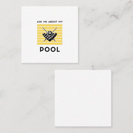 Carte De Visite Carré Posez-moi des questions sur mon billard (Devant / Derrière)