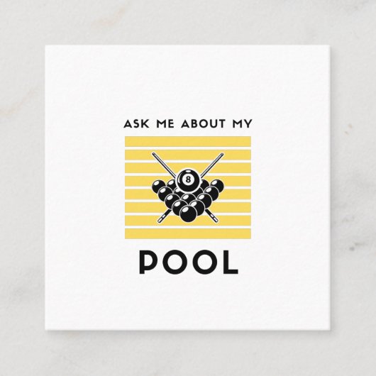 Carte De Visite Carré Posez-moi des questions sur mon billard (Devant)