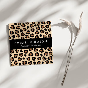 Carte De Visite Carré Poster de animal, Léopard Brown, Spots de guépard,