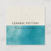 CARTE DE VISITE CARRÉ POTERIE CÉRAMIQUE D'AQUA BLEUE GLAZÉE TEXTURE SPEC (Devant)