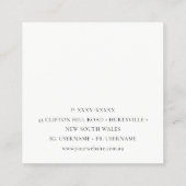 CARTE DE VISITE CARRÉ POTERIE CÉRAMIQUE NOIRE GRIS GLASÉE TEXTURE SPECKL (Dos)