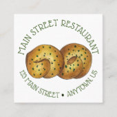 Carte De Visite Carré Pouce d'ail Pain Roll Italien Cuisine alimentaire  (Devant)