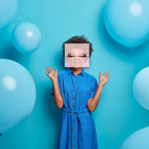 Carte De Visite Carré Poudre de rose de parties scintillantes de mèche