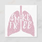 Carte De Visite Carré Poumons sains sans fumée (Devant)