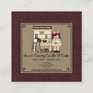 Carte De Visite Carré Poupée de cerf primitif Étoiles rouillées Bougie r