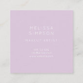 Carte De Visite Carré Pourpre en pastel de calligraphie moderne (Dos)