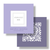 Carte De Visite Carré Pourpre | Logo | Code QR