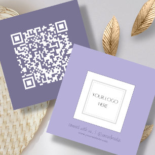 Carte De Visite Carré Pourpre Logo Code QR