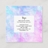 Carte De Visite Carré Pourpre magenta de mandala blanc de dentelle de (Dos)