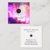 Carte De Visite Carré * Pourpre sacré de rose d'univers de nébuleuse de (Devant / Derrière)