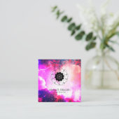 Carte De Visite Carré * Pourpre sacré de rose d'univers de nébuleuse de (Debout devant)