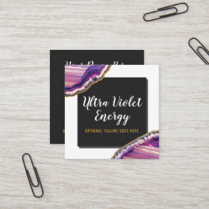 Carte De Visite Carré Pourpre ultra-violet de pierre gemme de tranche