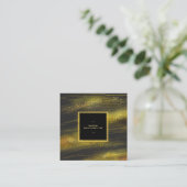 Carte De Visite Carré ** Poussière Abstraite en or et en noir gras excit (Debout devant)