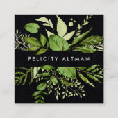 Carte De Visite Carré prairie sauvage | Botanique noire (Devant)