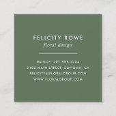 Carte De Visite Carré prairie sauvage | Cadre botanique (Dos)