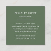 Carte De Visite Carré prairie sauvage | Cadre botanique (Dos)