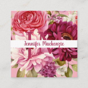 Carte De Visite Carré Premier Chic Bright Pink FlorCarte de visite