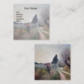 Carte De Visite Carré PREMIER PRINTEMPS EN GOUVERNALAIS / Paysage Toscan (Devant / Derrière)