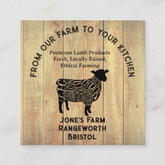 Carte De Visite Carré Premium Lamb Farmer & Cattle Meat Business Card – 