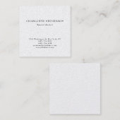 Carte De Visite Carré Premium Pearl Trendy Professional Plain Minimalist (Devant / Derrière)