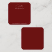 Carte De Visite Carré Présentoir de bijoux en script manuscrit simple Bo (Devant / Derrière)