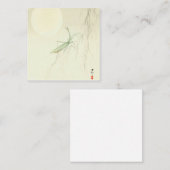 Carte De Visite Carré Priez Mantis Et Pleine lune Par Ohara Koson (Devant / Derrière)