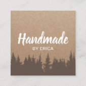 Carte De Visite Carré Produit artisanal Pine Forest Rustique Kraft (Devant)