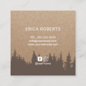 Carte De Visite Carré Produit artisanal Pine Forest Rustique Kraft (Dos)