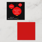 Carte De Visite Carré Professeur de langue de tuteur de chinois mandarin (Devant / Derrière)