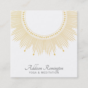 Carte De Visite Carré Professeur de méditation de yoga Mandala Soleil Do