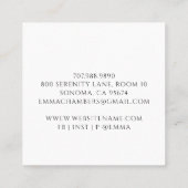 Carte De Visite Carré Professeur de méditation Lotus (Dos)